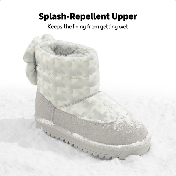 Girls Non-Slip Faux Fur Snow Boots - GREY-BEIGE - 1